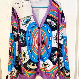 Colorful Eye Pattern Cardigan